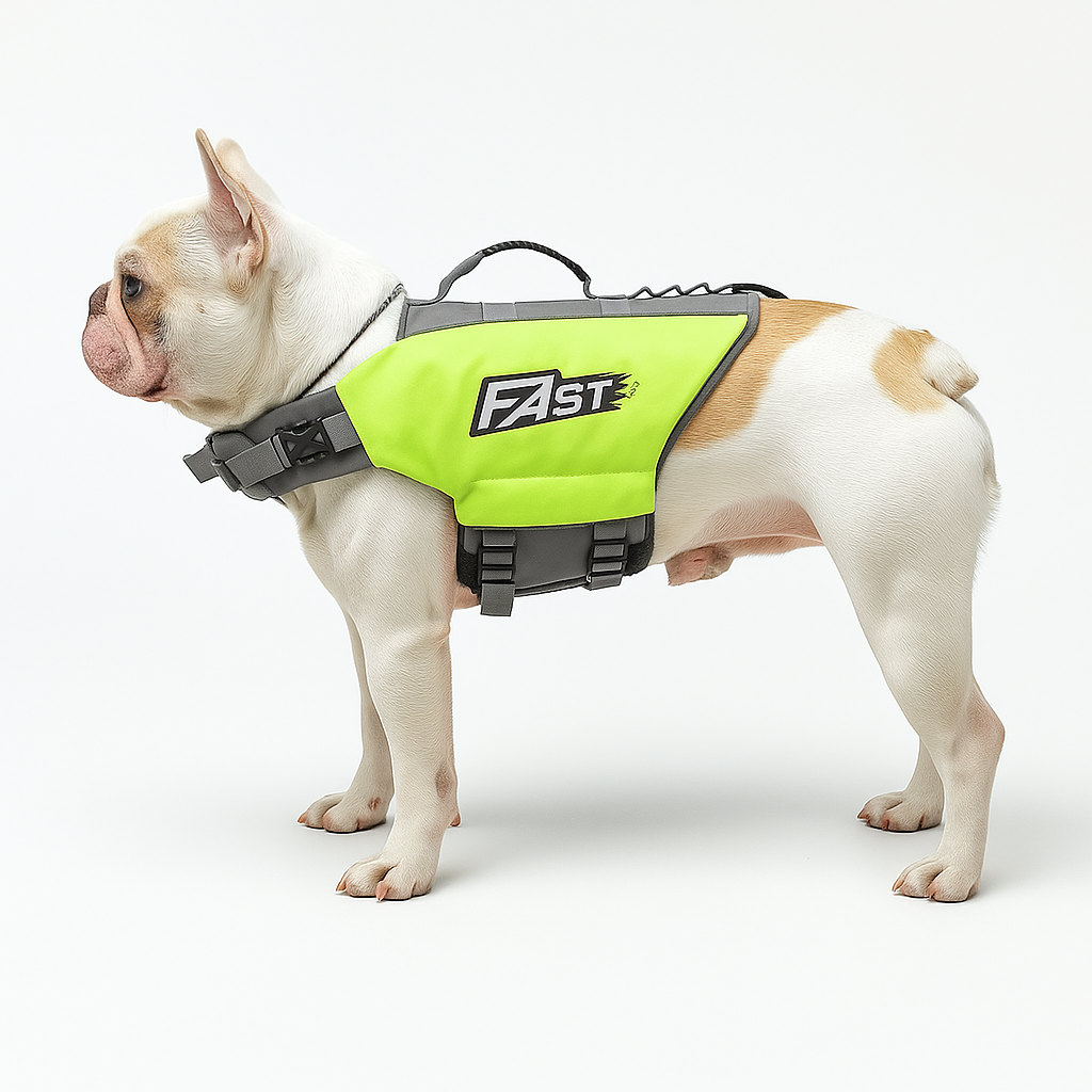 Fido Dog Life Jacket | Adjustable, Reflective Swim Vest for French Bulldogs 0