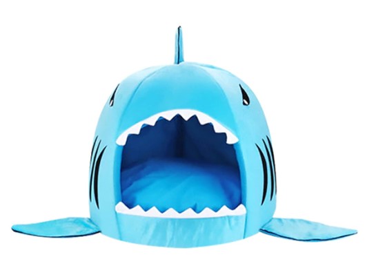 Frodo Shark Dog Bed | Cozy Cave for Small Breeds, Self-Warming Interior 9