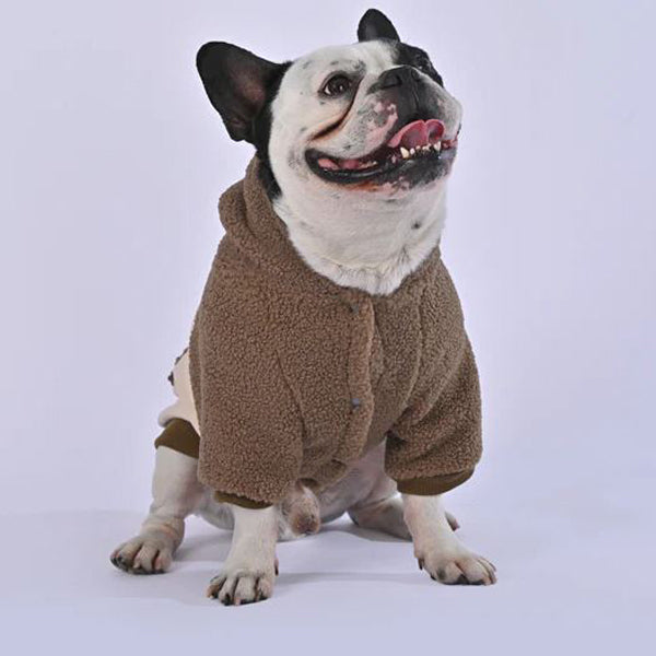 Fuzzy Frenchie Dog Hoodie | 100% Cotton, Cozy for Small Breeds 1