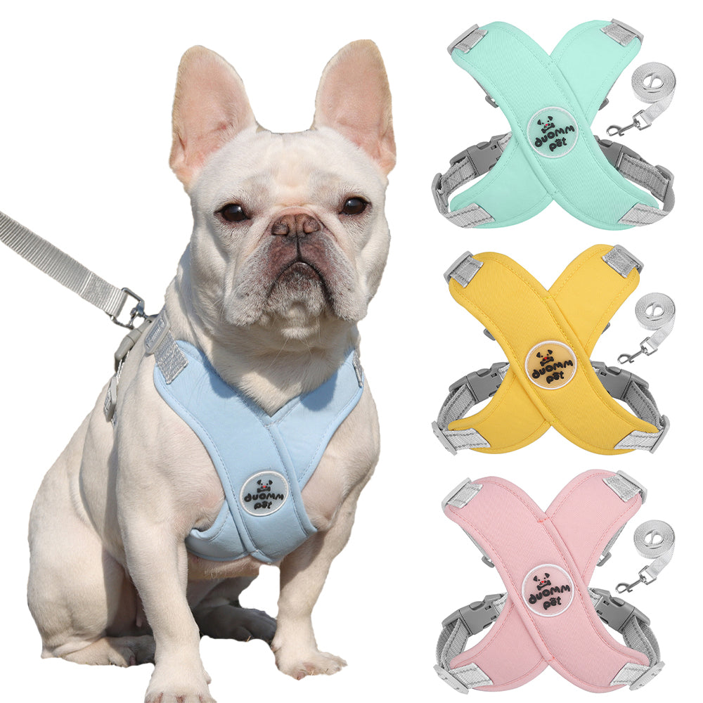 Ruff Frenchie Harness | Breathable, Reflective Leash Set for French Bulldogs 2