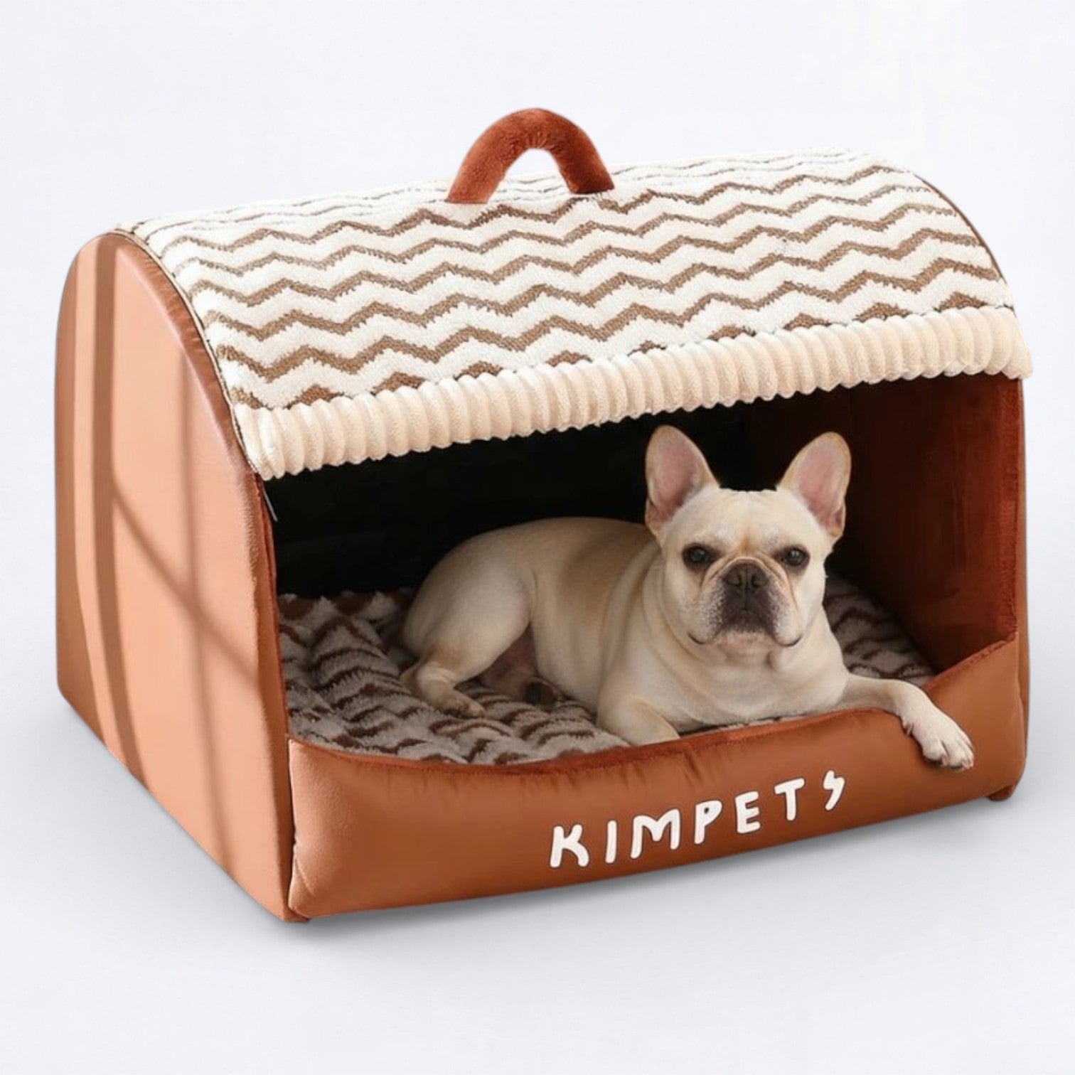 Snuglo Cozy Cave Bed | Thickened Design for French Bulldogs, Soft Velvet 0