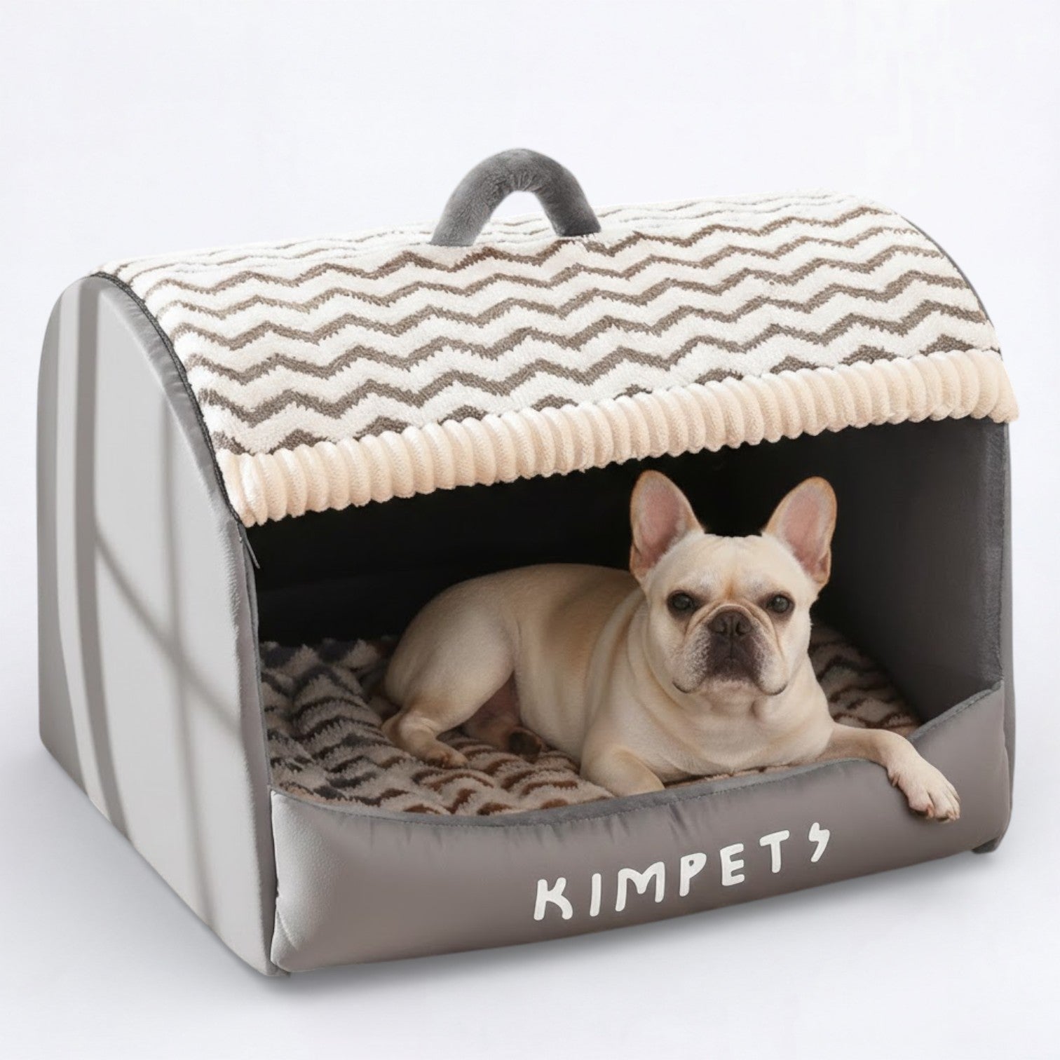 Snuglo Cozy Cave Bed | Thickened Design for French Bulldogs, Soft Velvet 1