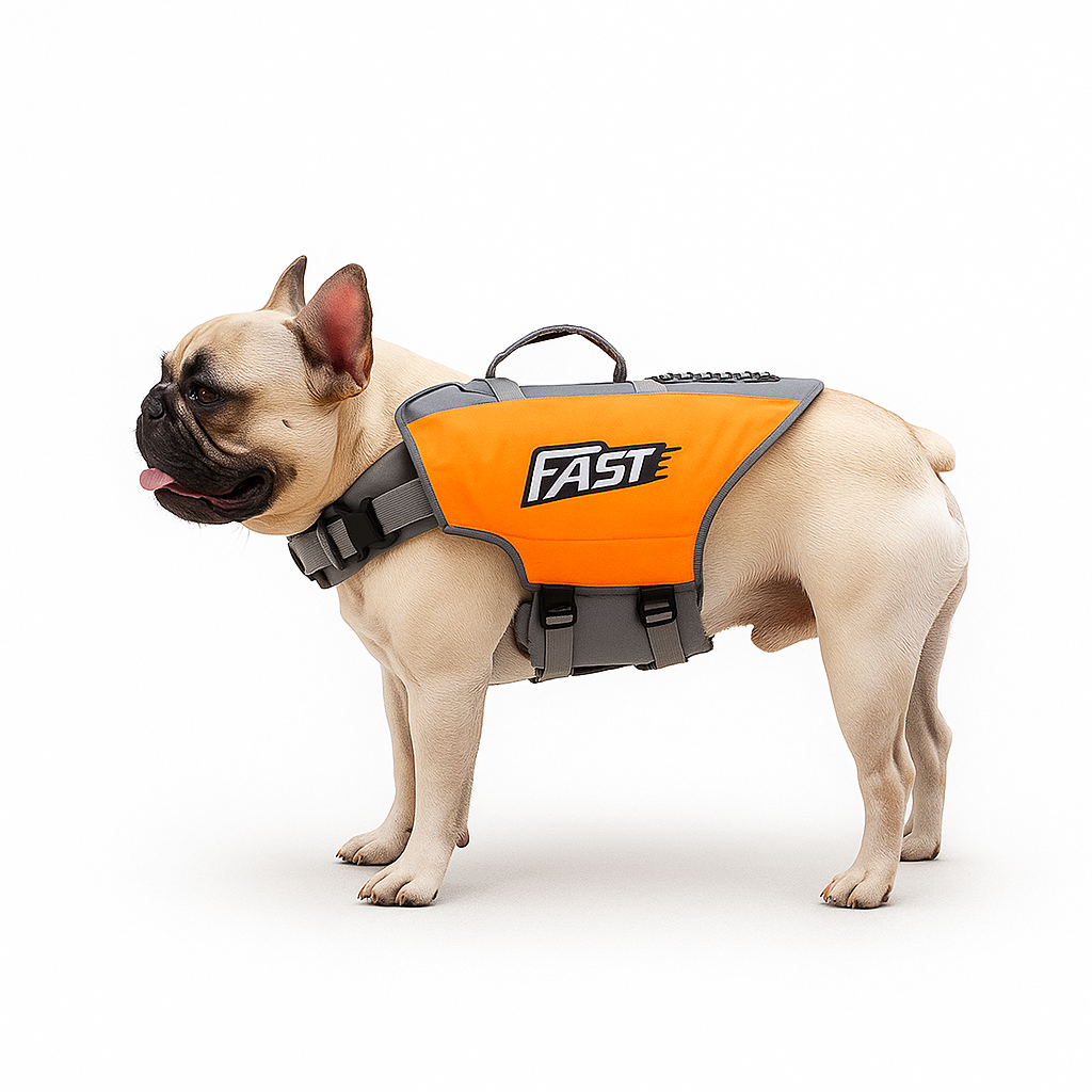 Fido Dog Life Jacket | Adjustable, Reflective Swim Vest for French Bulldogs 1