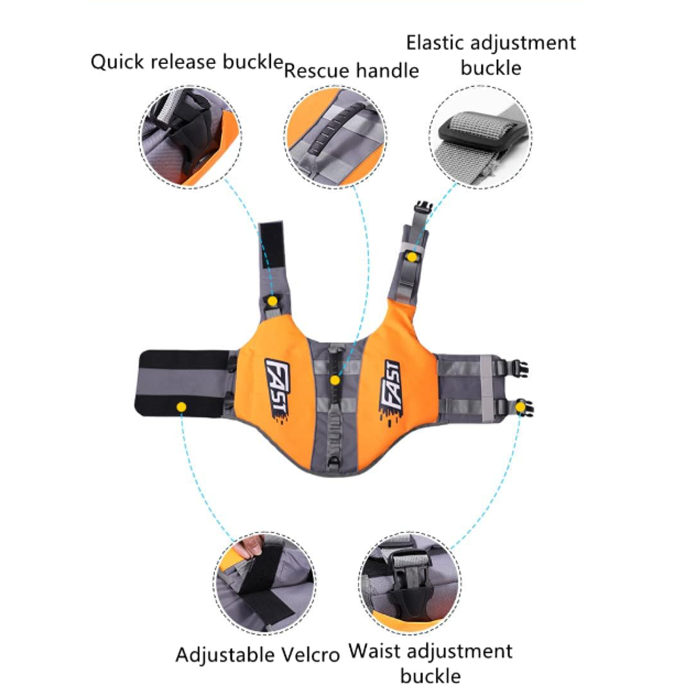 Fido Dog Life Jacket | Adjustable, Reflective Swim Vest for French Bulldogs 2