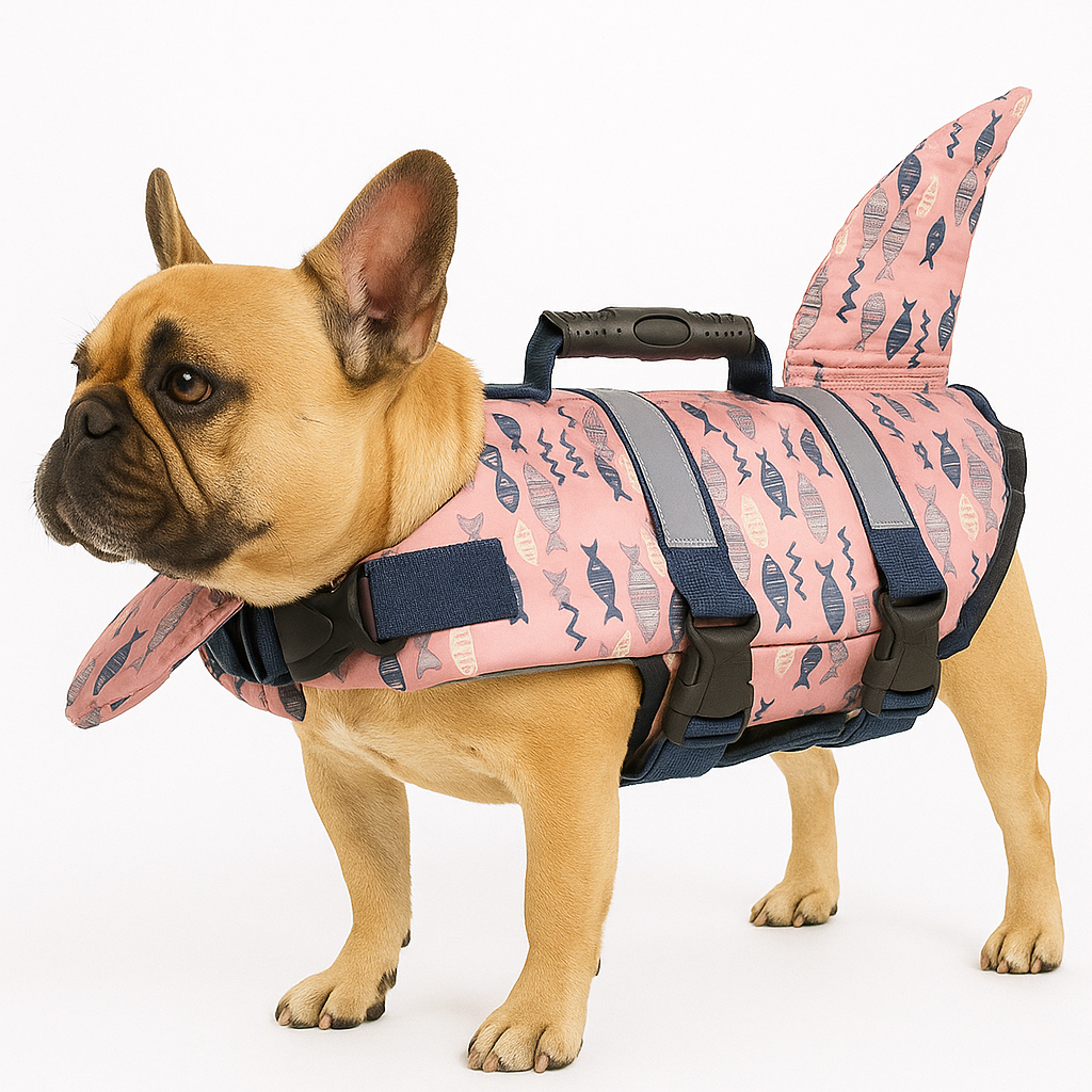 Frodo Dog Life Jacket | Adjustable Shark Design, Lightweight Nylon, Reflective Accents 0