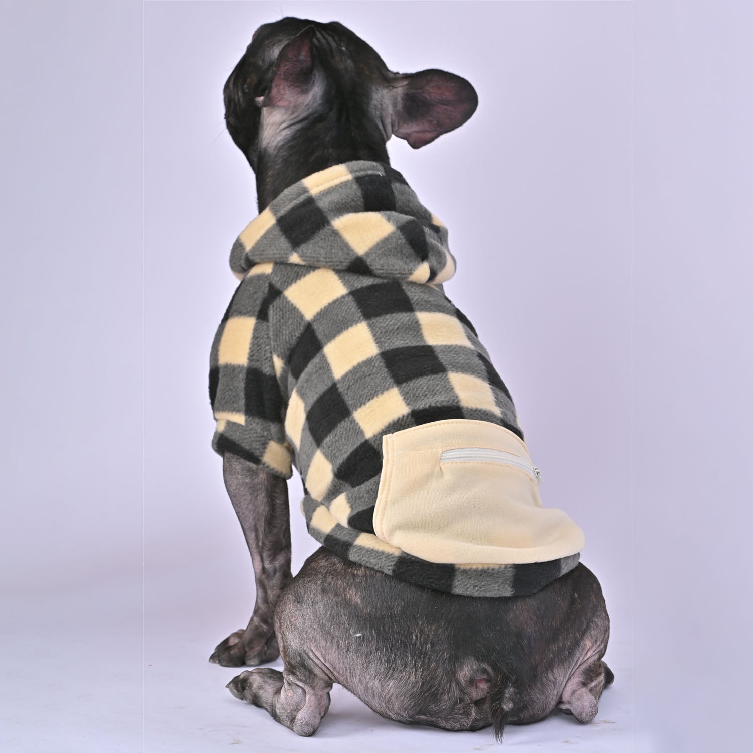 Pawfect Dog Hoodie | Plaid Design, Fleece Lined for Warmth 2