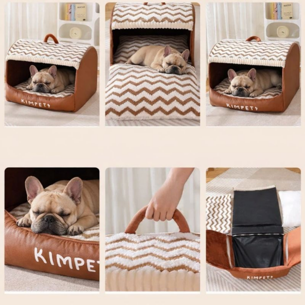 Snuglo Cozy Cave Bed | Thickened Design for French Bulldogs, Soft Velvet 2