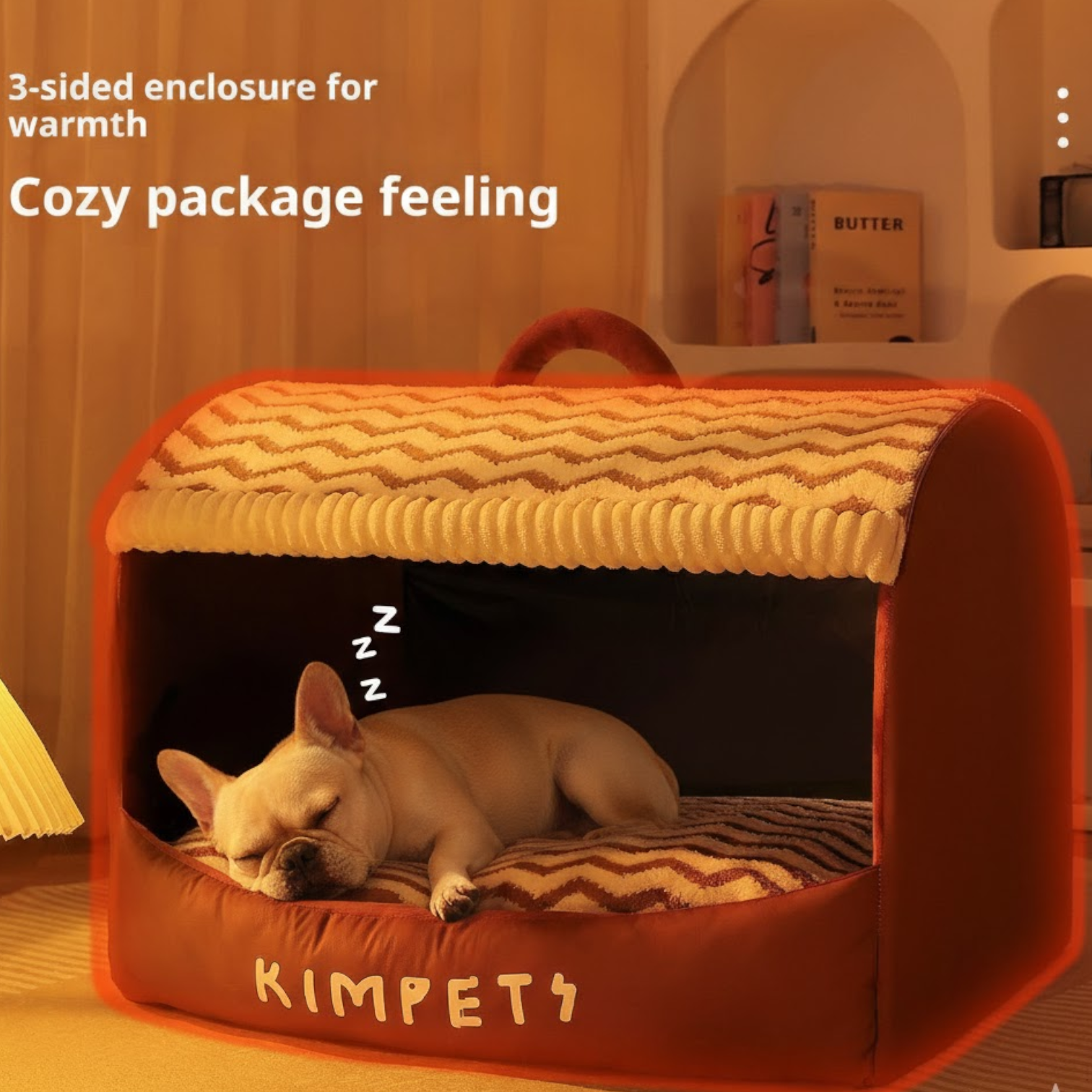 Snuglo Cozy Cave Bed | Thickened Design for French Bulldogs, Soft Velvet 5