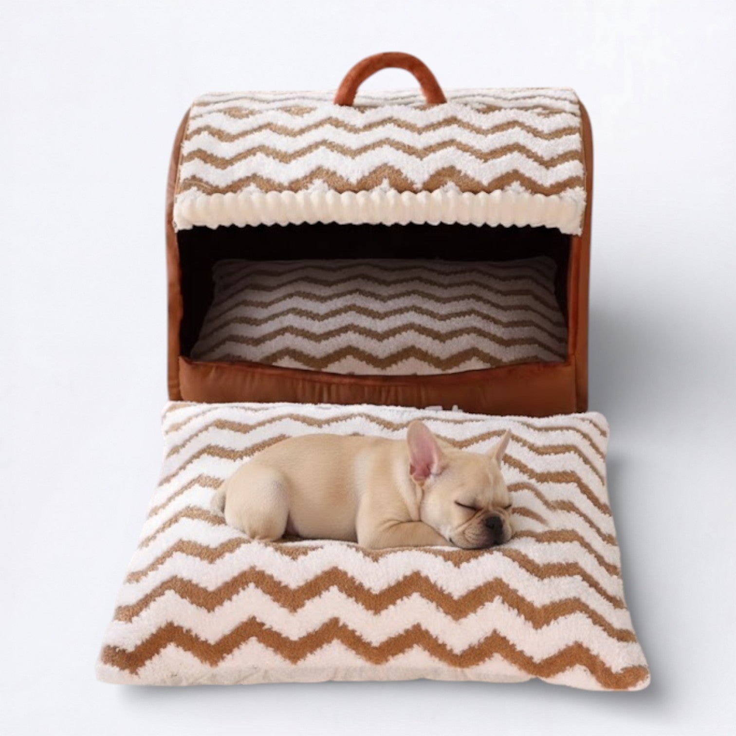 Snuglo Cozy Cave Bed | Thickened Design for French Bulldogs, Soft Velvet 6